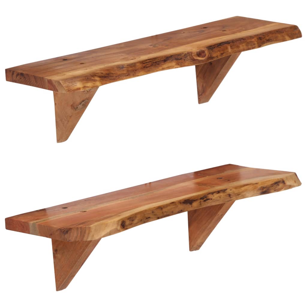 vidaXL Rafturi de perete, 2 buc., 60x20x18 cm, lemn masiv de acacia