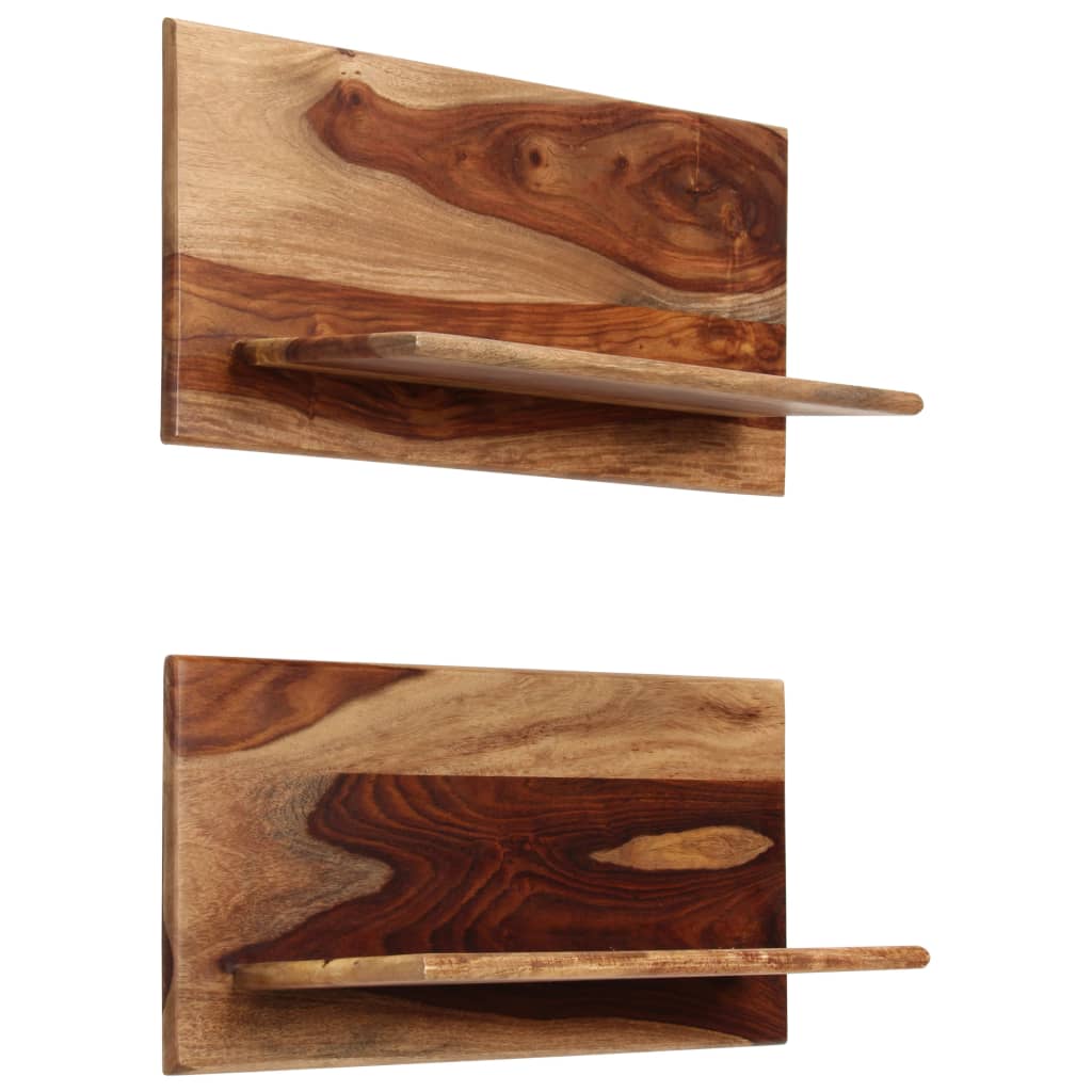 vidaXL Rafturi de perete, 2 buc., 58x26x20 cm, lemn masiv de acacia