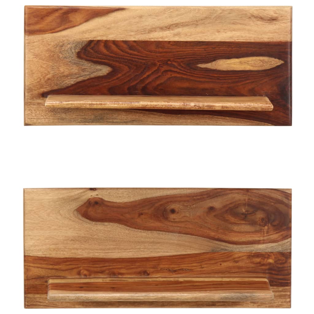 vidaXL Rafturi de perete, 2 buc., 58x26x20 cm, lemn masiv de acacia
