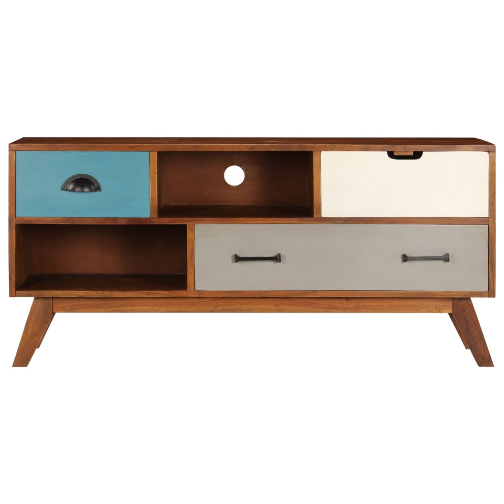 vidaXL Comodă TV cu 3 sertare, 110x35x50 cm, lemn masiv acacia