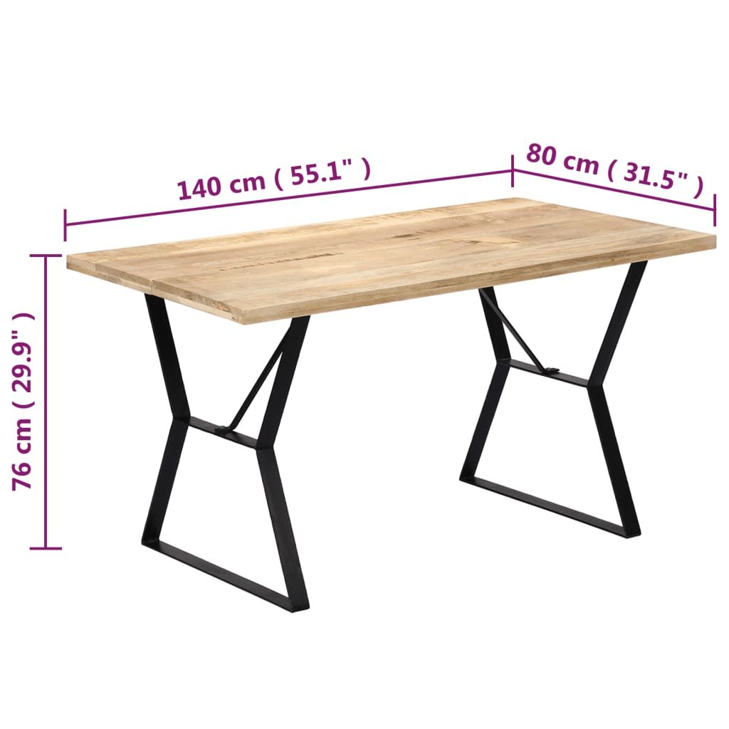 vidaXL Masă de bucătărie, 140 x 80 x 76 cm, lemn masiv de mango vidaXL Masă de bucătărie, 140 x 80 x 76 cm, lemn masiv de mango