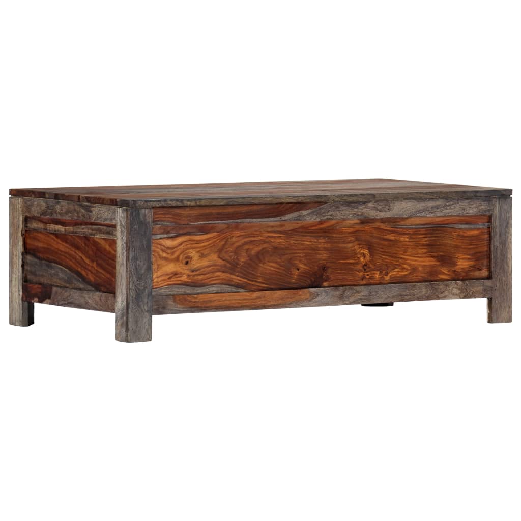 vidaXL Măsuță de cafea, gri, 100x50x30 cm, lemn masiv de acacia