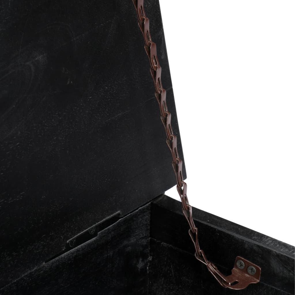 vidaXL Măsuță de cafea, negru, 65 x 65 x 30 cm, lemn masiv de mago