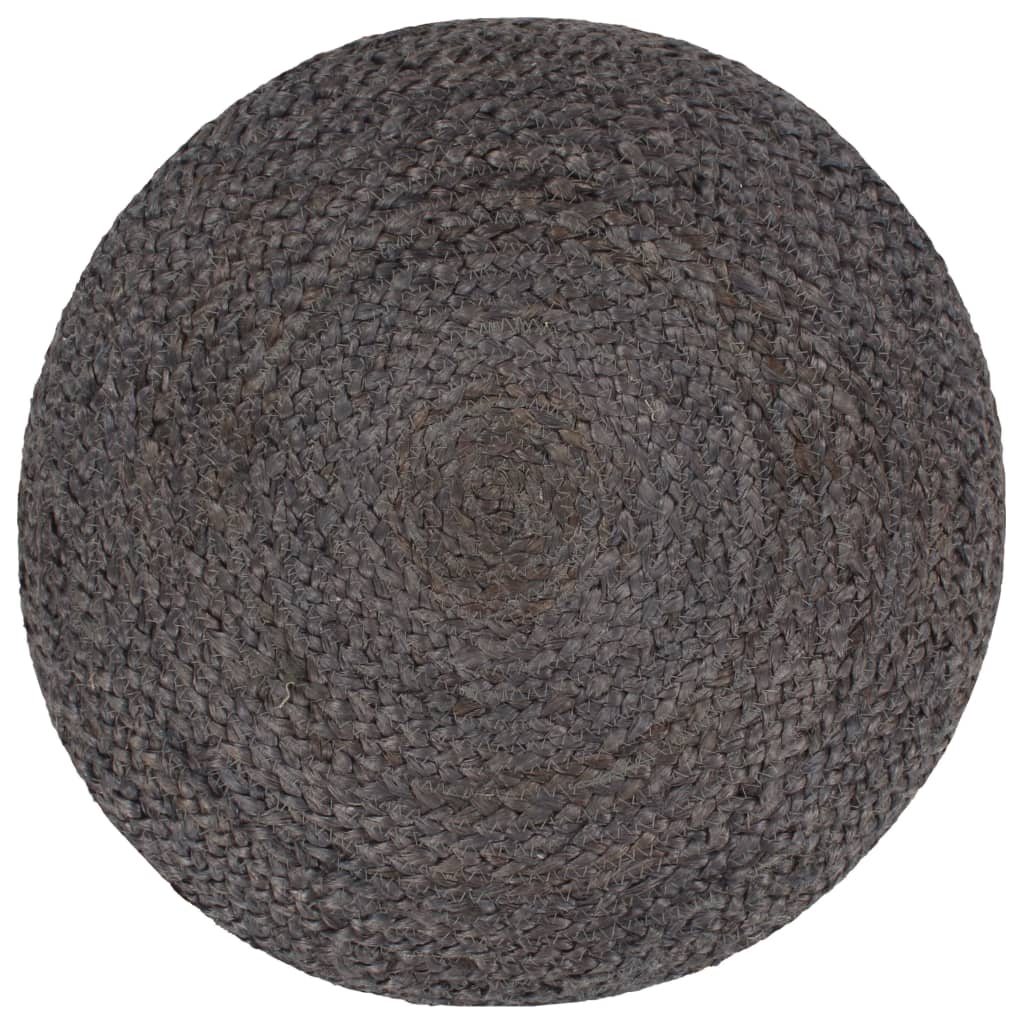 vidaXL Taburet lucrat manual, gri închis, 45x30 cm, iută vidaXL Taburet lucrat manual, gri închis, 45x30 cm, iută
