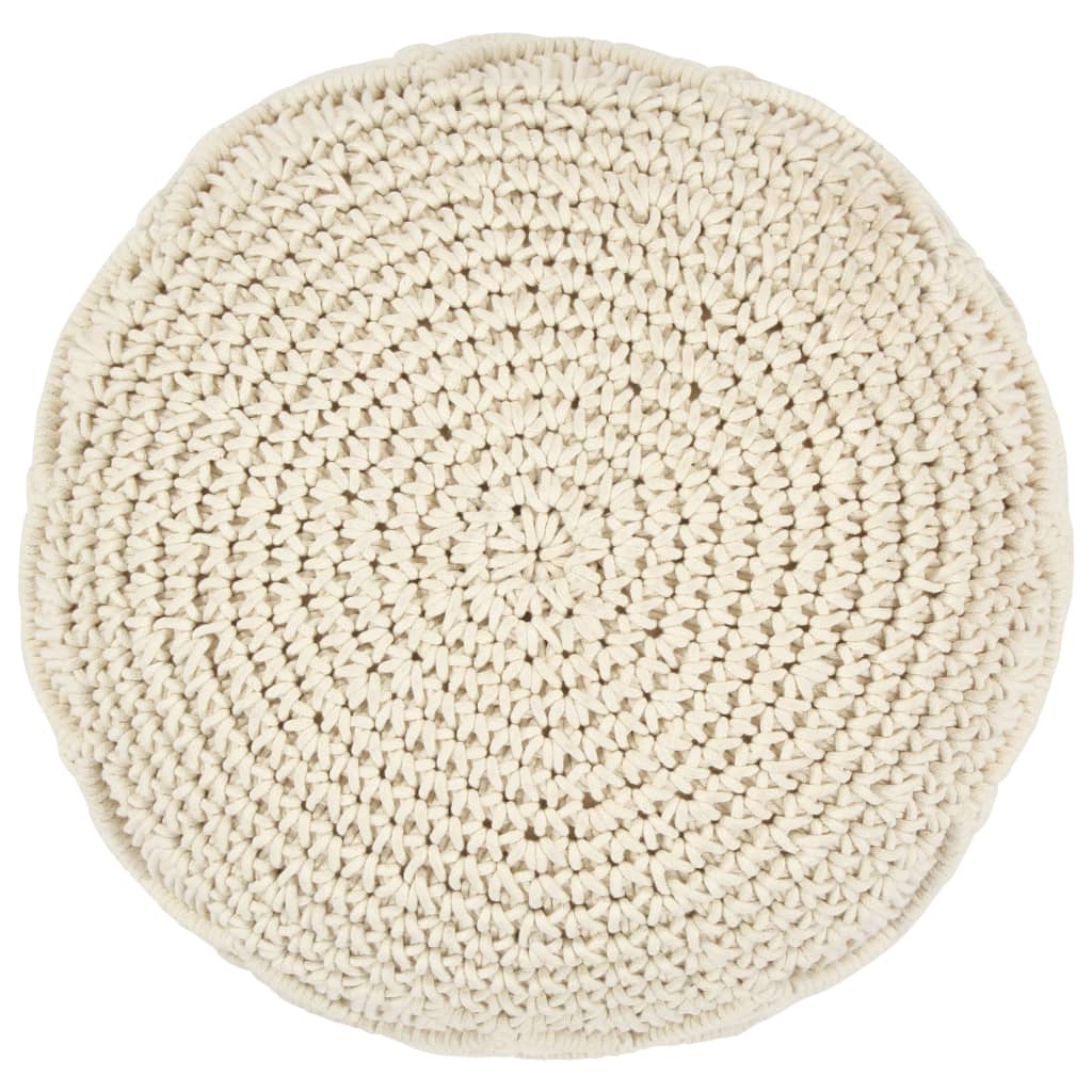 vidaXL Taburet puf macrame lucrat manual, 45 x 30 cm, bumbac vidaXL Taburet puf macrame lucrat manual, 45 x 30 cm, bumbac