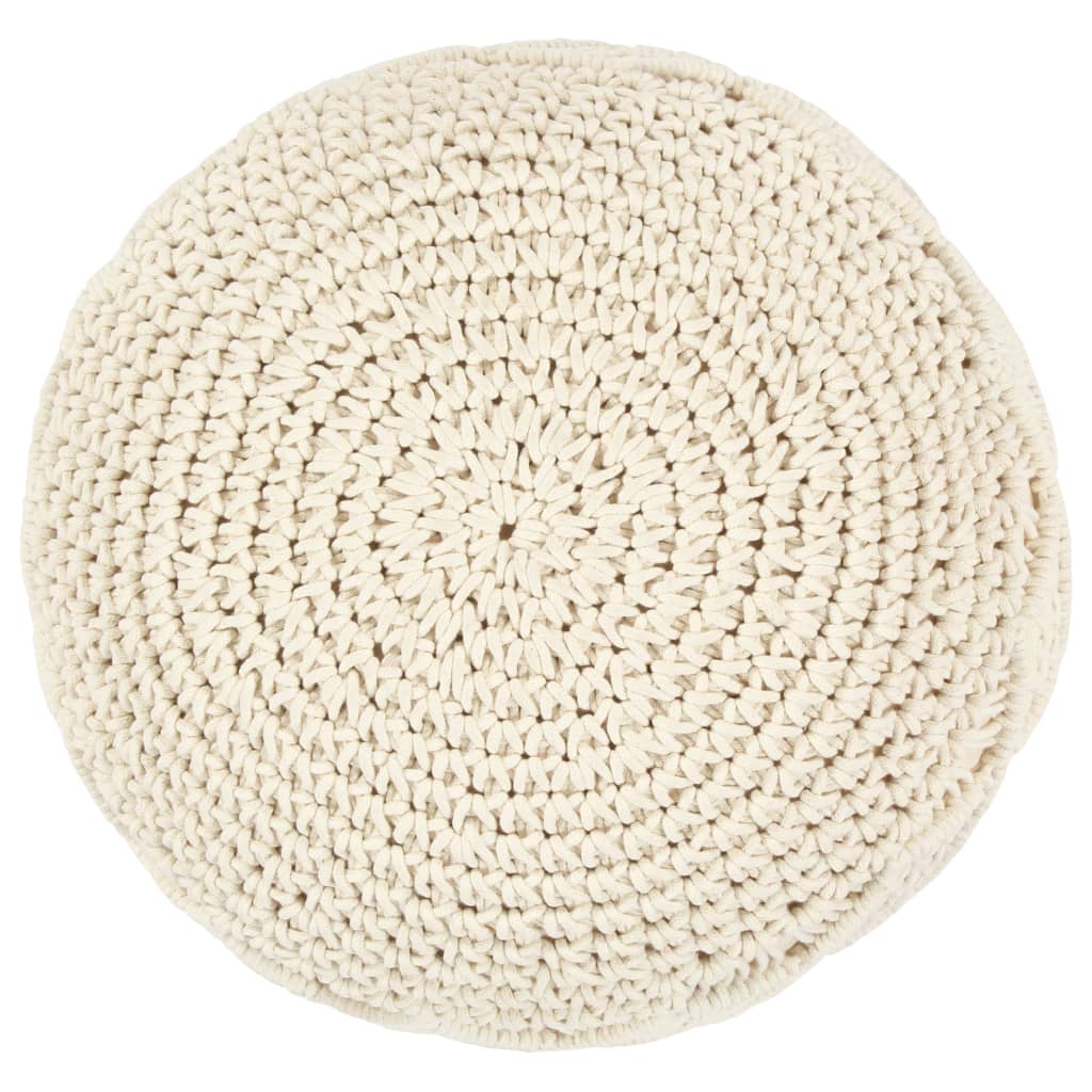 vidaXL Taburet puf macrame lucrat manual, 45 x 30 cm, bumbac vidaXL Taburet puf macrame lucrat manual, 45 x 30 cm, bumbac