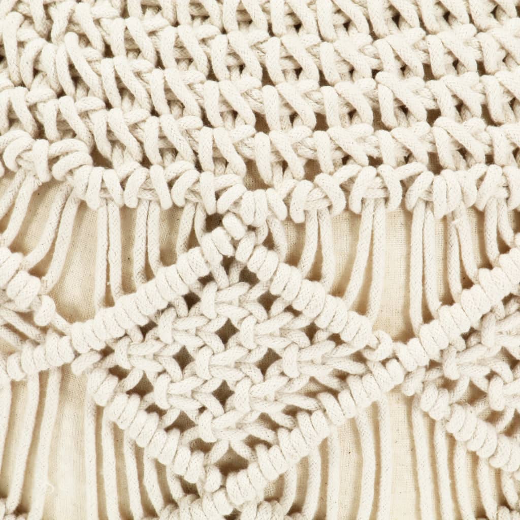vidaXL Taburet puf macrame lucrat manual, 45 x 30 cm, bumbac vidaXL Taburet puf macrame lucrat manual, 45 x 30 cm, bumbac