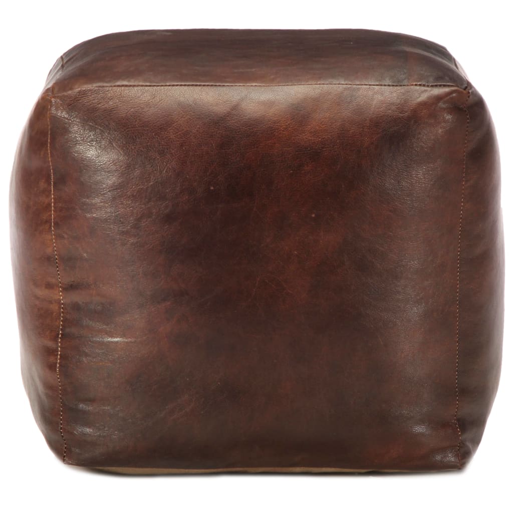 vidaXL Taburet maro închis 40x40x40 cm piele naturală de capră vidaXL Taburet maro închis 40x40x40 cm piele naturală de capră