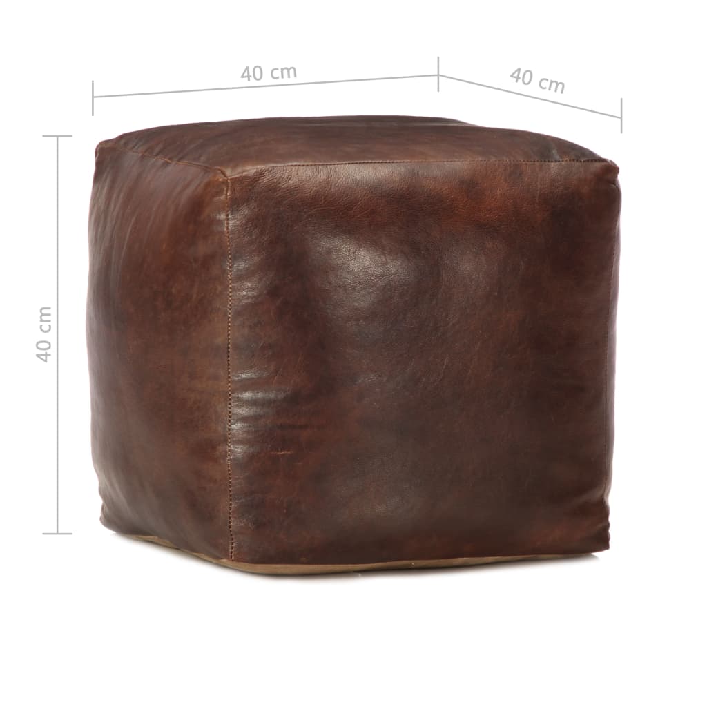 vidaXL Taburet maro închis 40x40x40 cm piele naturală de capră vidaXL Taburet maro închis 40x40x40 cm piele naturală de capră