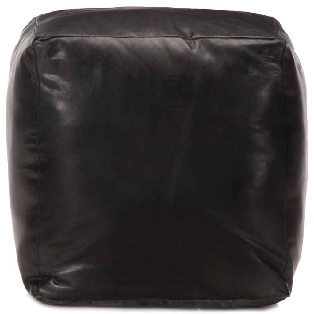 vidaXL Fotoliu puf, negru, 40 x 40 x 40 cm, piele naturală de capră vidaXL Fotoliu puf, negru, 40 x 40 x 40 cm, piele naturală de capră