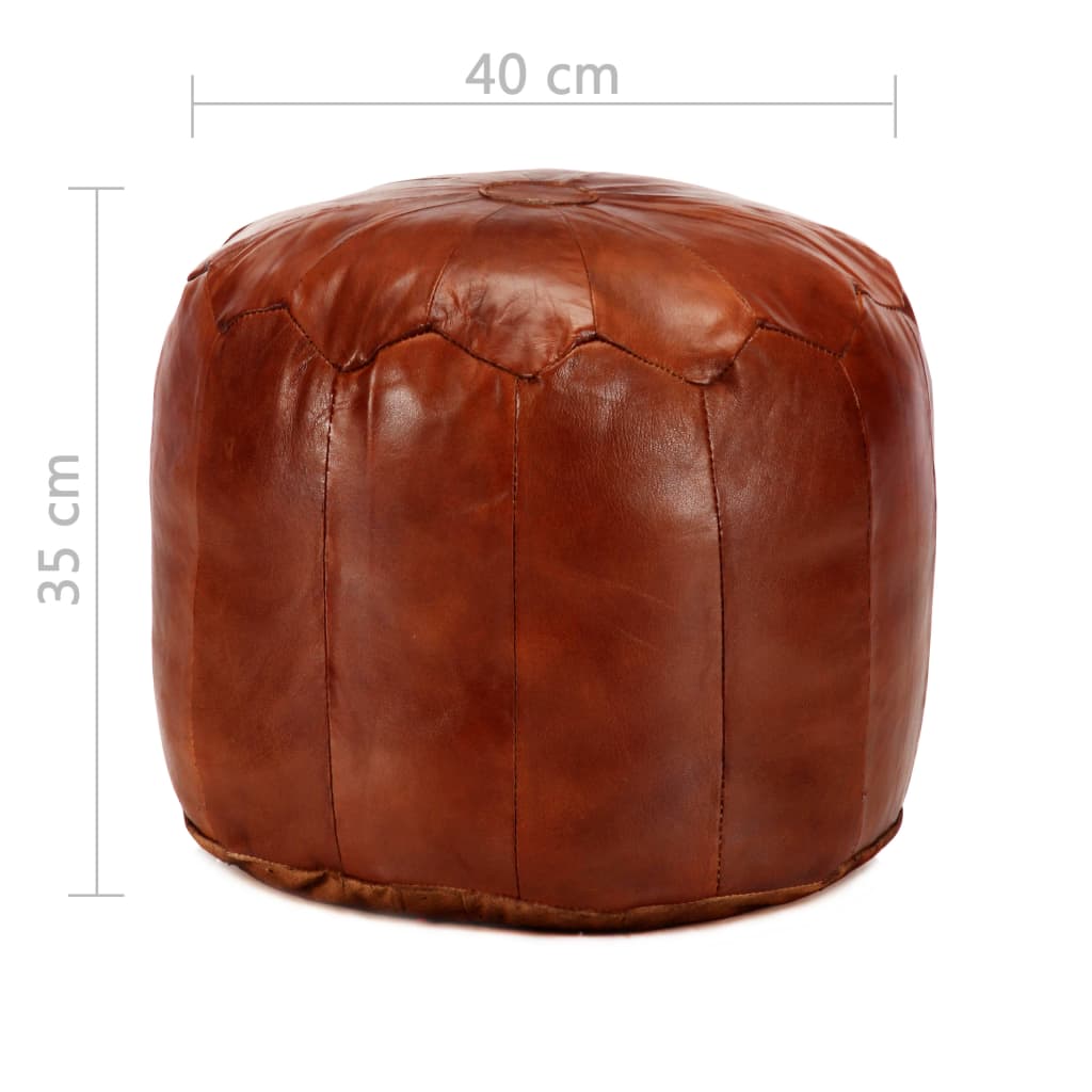 vidaXL Taburet, cafeniu-roșiatic, 40x35 cm, piele naturală de capră vidaXL Taburet, cafeniu-roșiatic, 40x35 cm, piele naturală de capră