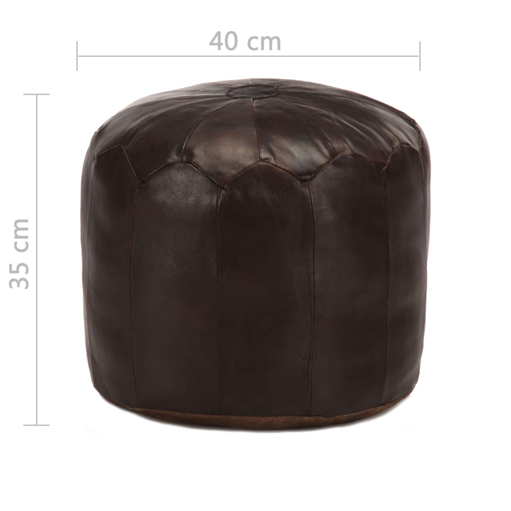 vidaXL Fotoliu puf, maro închis, 40 x 35 cm, piele naturală de capră vidaXL Fotoliu puf, maro închis, 40 x 35 cm, piele naturală de capră