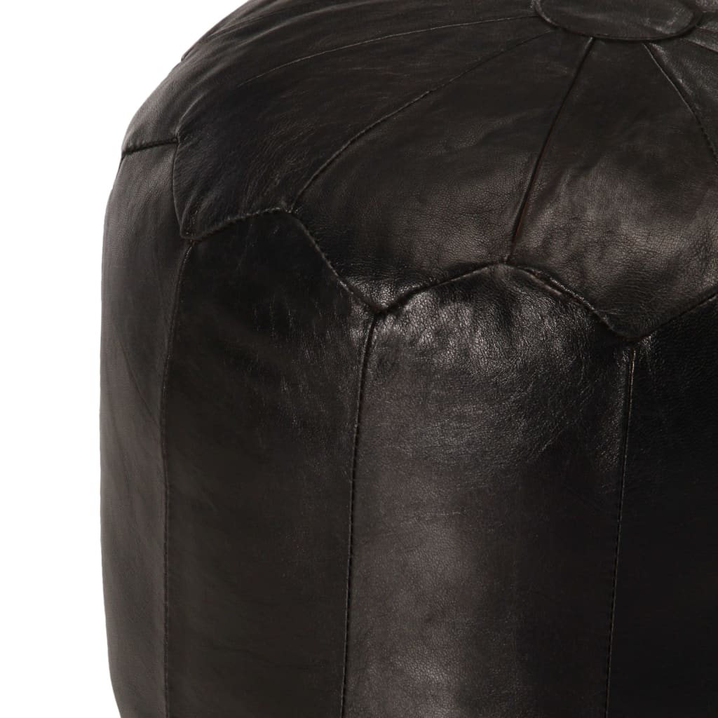 vidaXL Taburet, negru, 40x35 cm, piele naturală de capră vidaXL Taburet, negru, 40x35 cm, piele naturală de capră