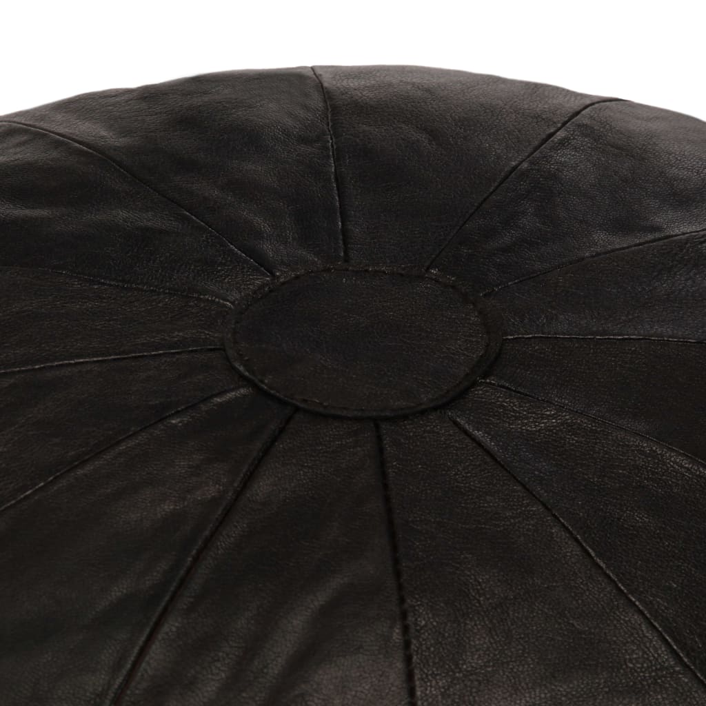 vidaXL Taburet, negru, 40x35 cm, piele naturală de capră vidaXL Taburet, negru, 40x35 cm, piele naturală de capră