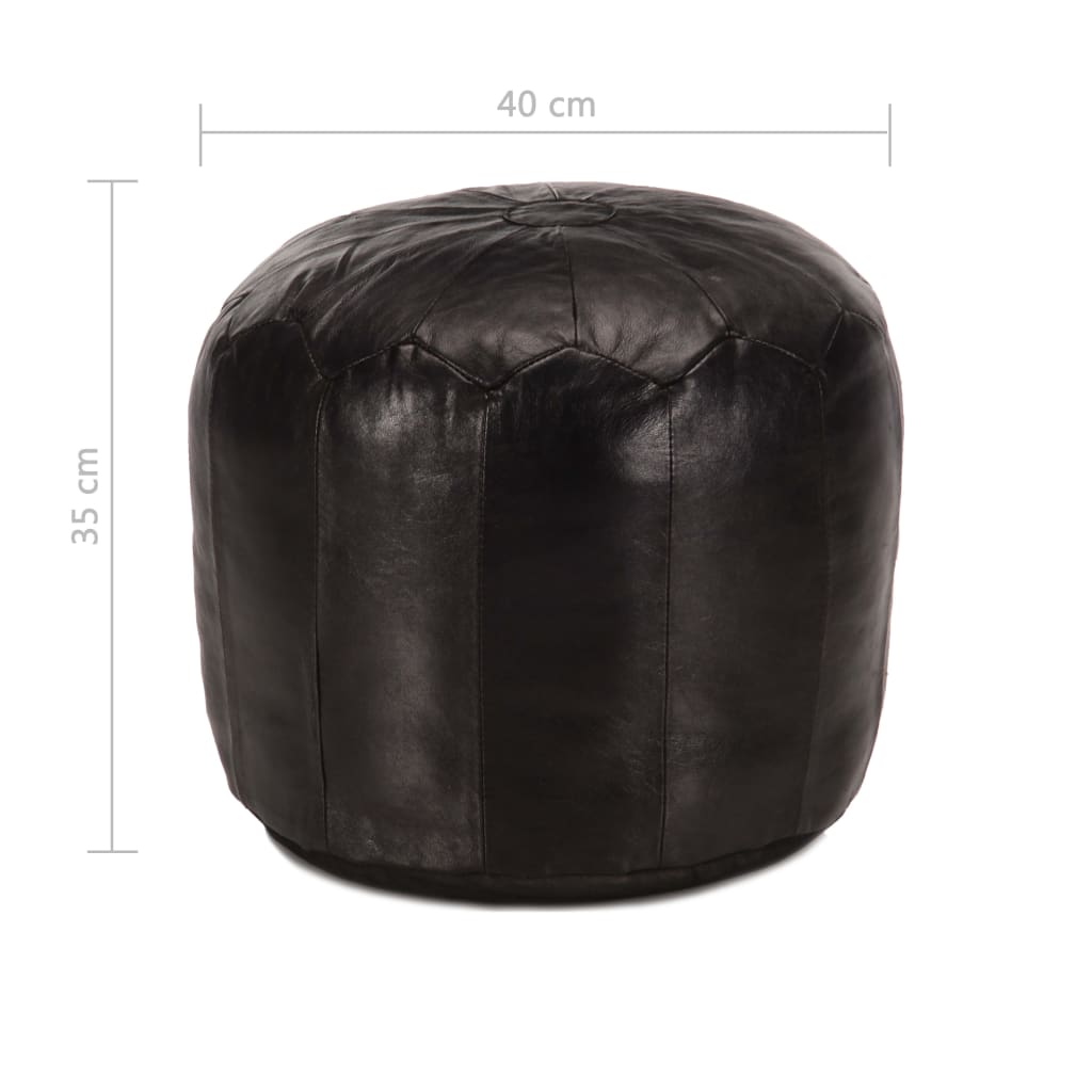 vidaXL Taburet, negru, 40x35 cm, piele naturală de capră vidaXL Taburet, negru, 40x35 cm, piele naturală de capră