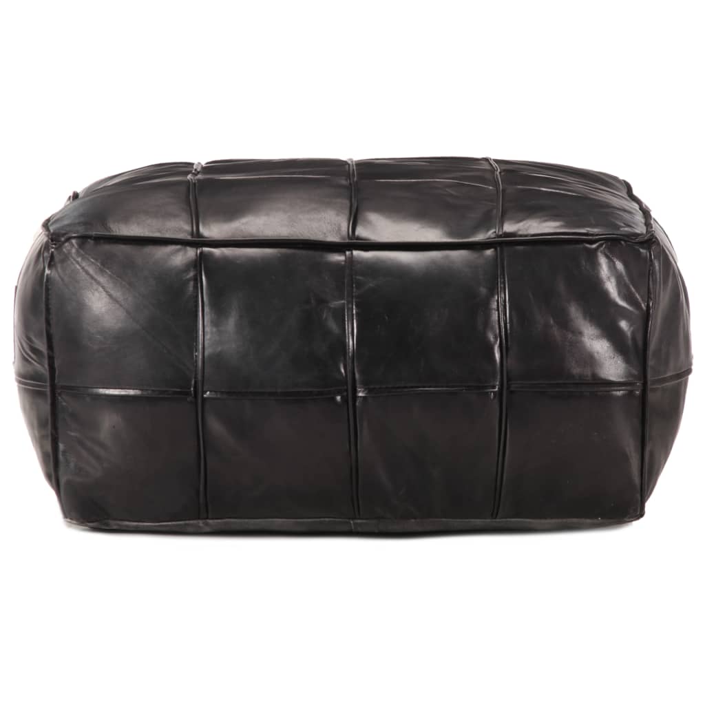 vidaXL Fotoliu puf, negru, 60 x 60 x 30 cm, piele naturală de capră vidaXL Fotoliu puf, negru, 60 x 60 x 30 cm, piele naturală de capră