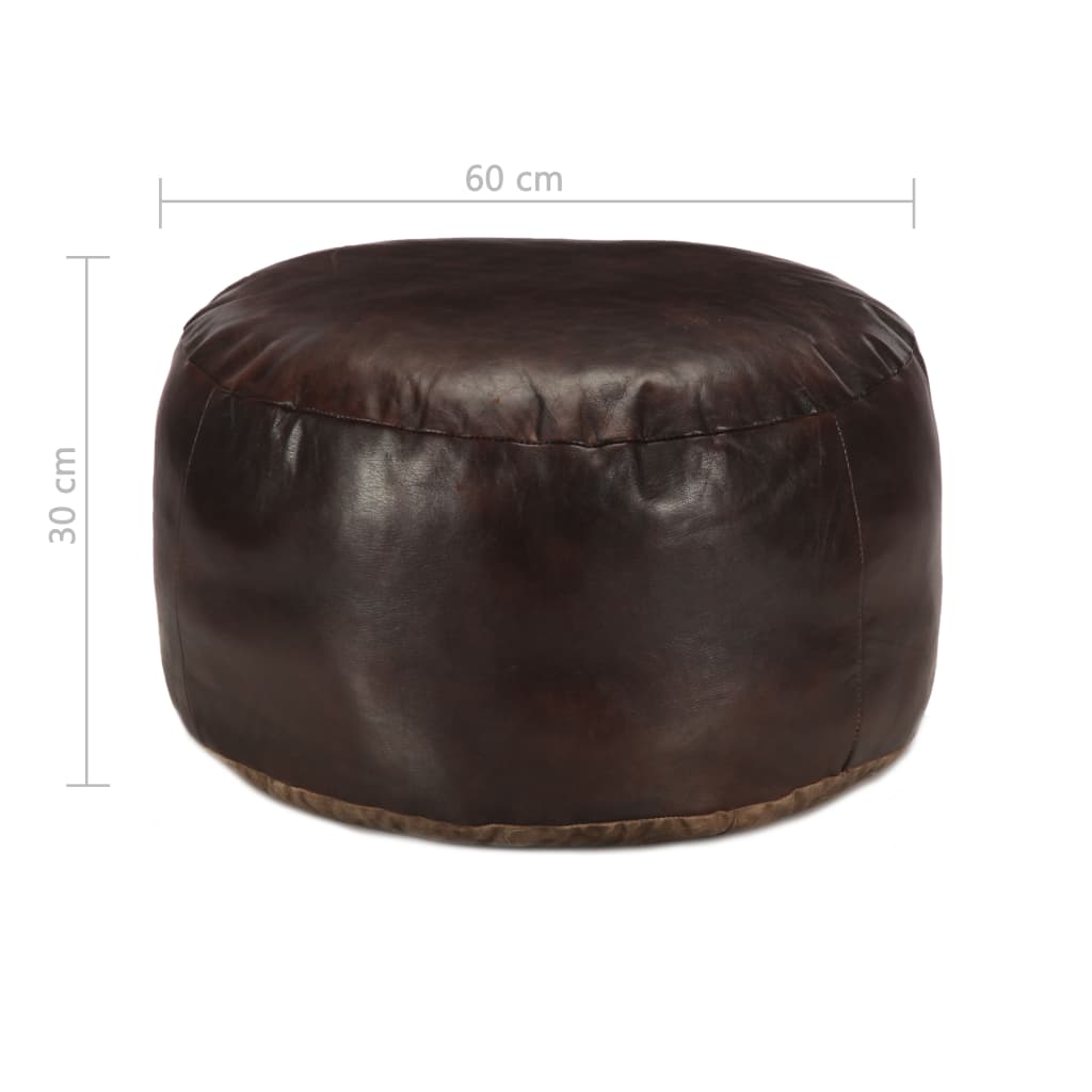 vidaXL Fotoliu puf, maro închis, 60 x 30 cm, piele naturală de capră vidaXL Fotoliu puf, maro închis, 60 x 30 cm, piele naturală de capră