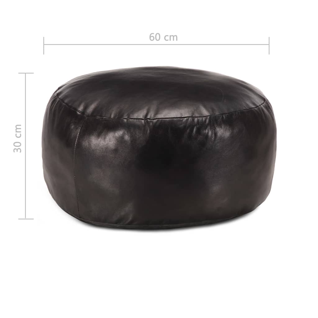 vidaXL Fotoliu puf, negru, 60 x 30 cm, piele naturală de capră vidaXL Fotoliu puf, negru, 60 x 30 cm, piele naturală de capră