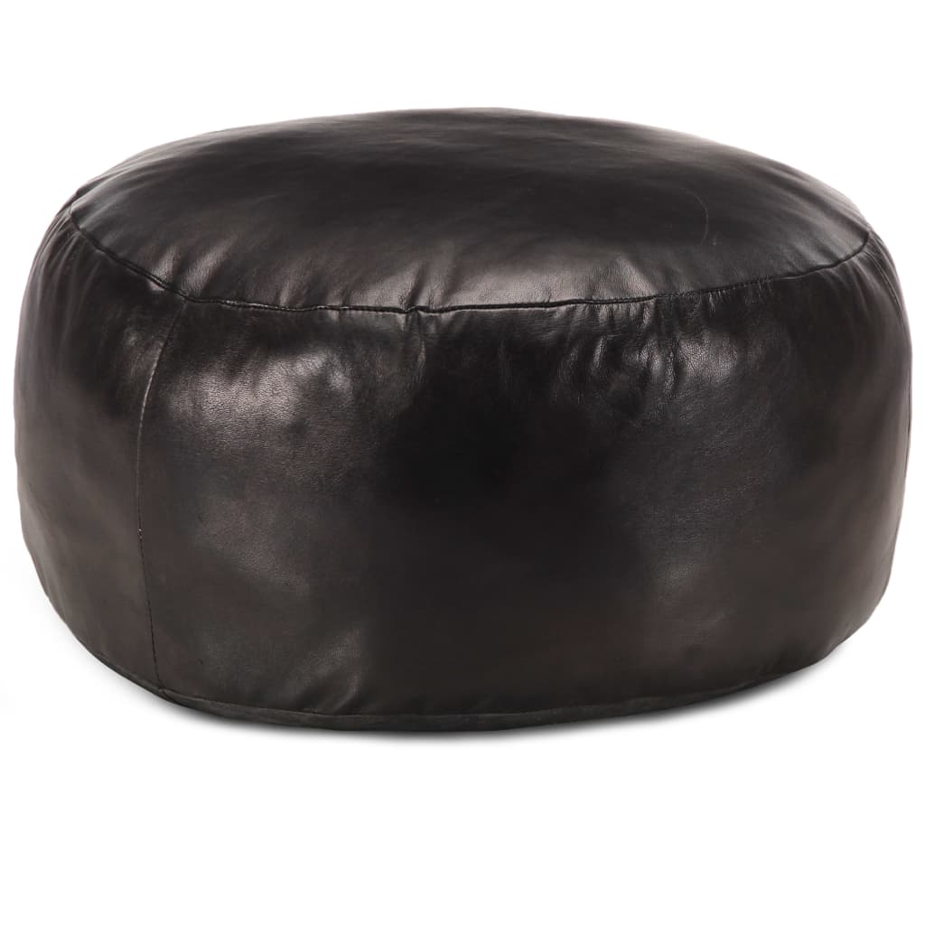 vidaXL Fotoliu puf, negru, 60 x 30 cm, piele naturală de capră vidaXL Fotoliu puf, negru, 60 x 30 cm, piele naturală de capră