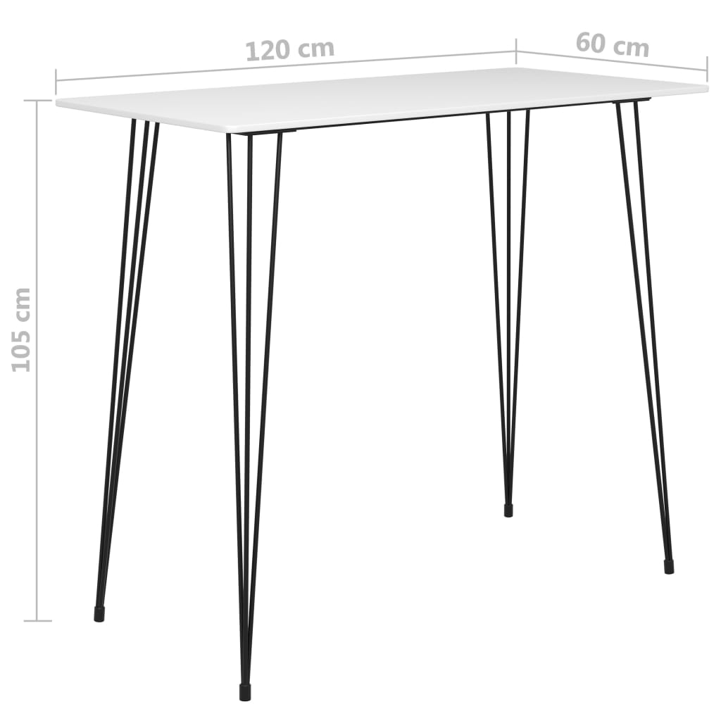 vidaXL Masă de bar, alb, 120 x 60 x 105 cm vidaXL Masă de bar, alb, 120 x 60 x 105 cm
