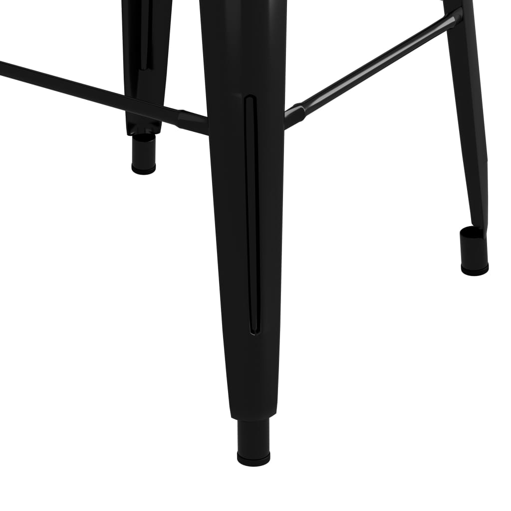vidaXL Scaune de bar stivuibile, 2 buc., negru, metal vidaXL Scaune de bar stivuibile, 2 buc., negru, metal