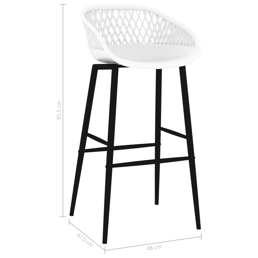 vidaXL Scaune de bar, 2 buc, alb vidaXL Scaune de bar, 2 buc, alb