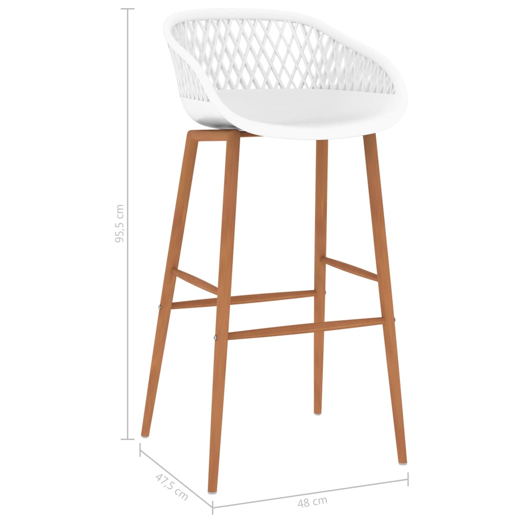 vidaXL Scaune de bar, 2 buc, alb vidaXL Scaune de bar, 2 buc, alb