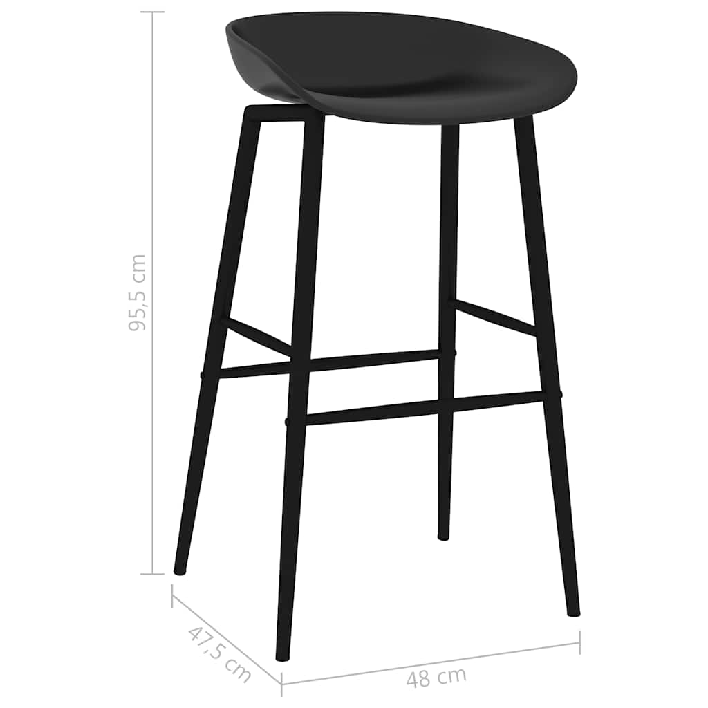vidaXL Scaune de bar, 2 buc, negru