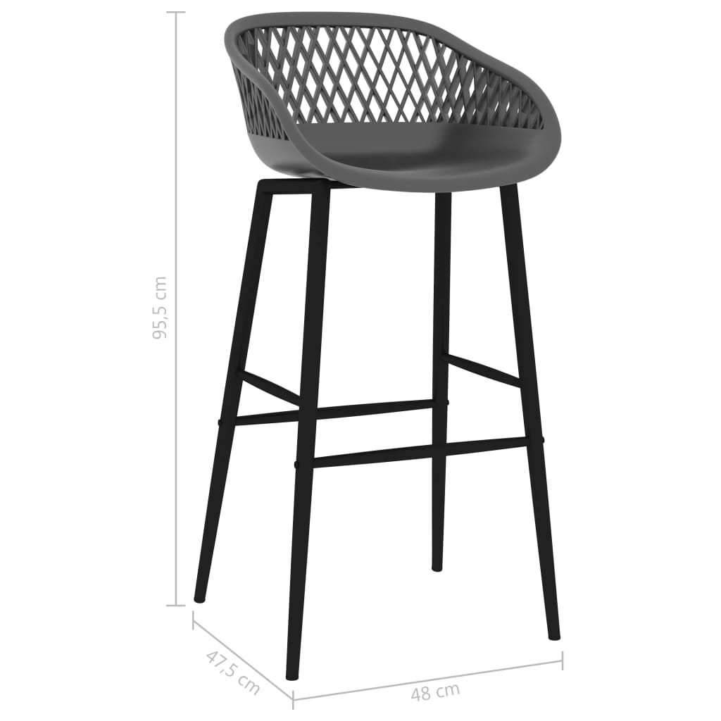 vidaXL Scaune de bar, 4 buc., gri