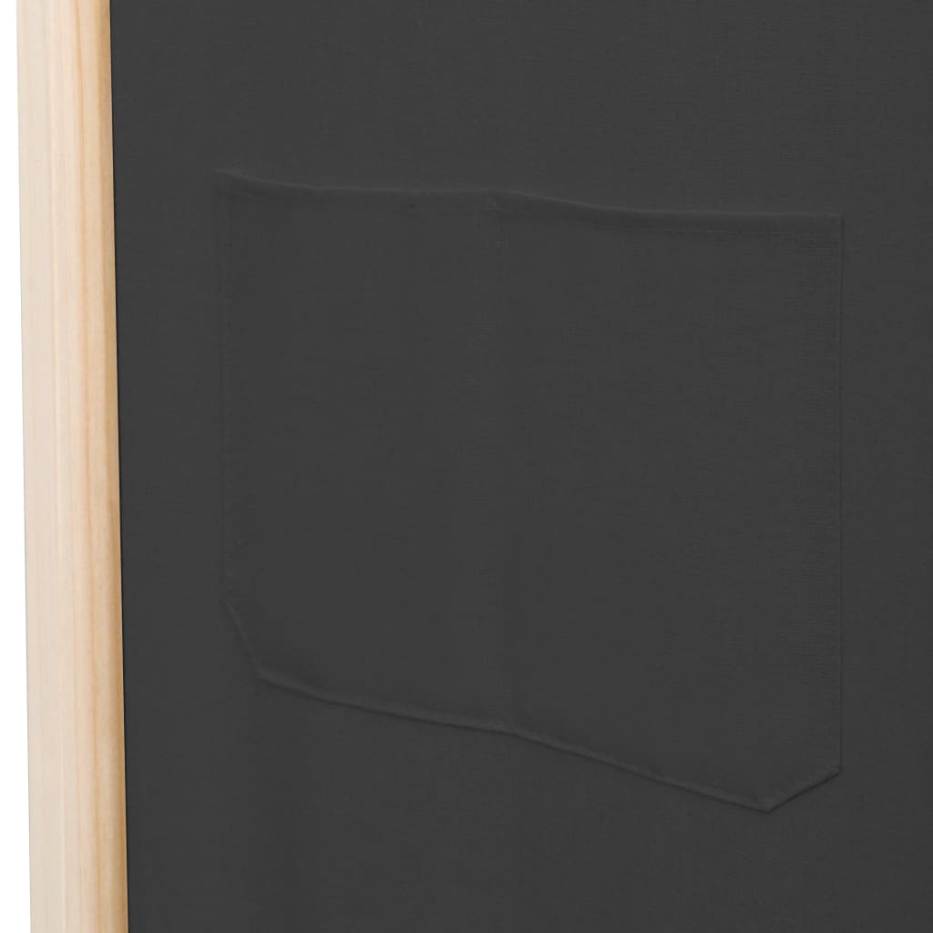 vidaXL Paravan cameră, 5 panouri, gri, 200x170x4 cm, material textil vidaXL Paravan cameră, 5 panouri, gri, 200x170x4 cm, material textil