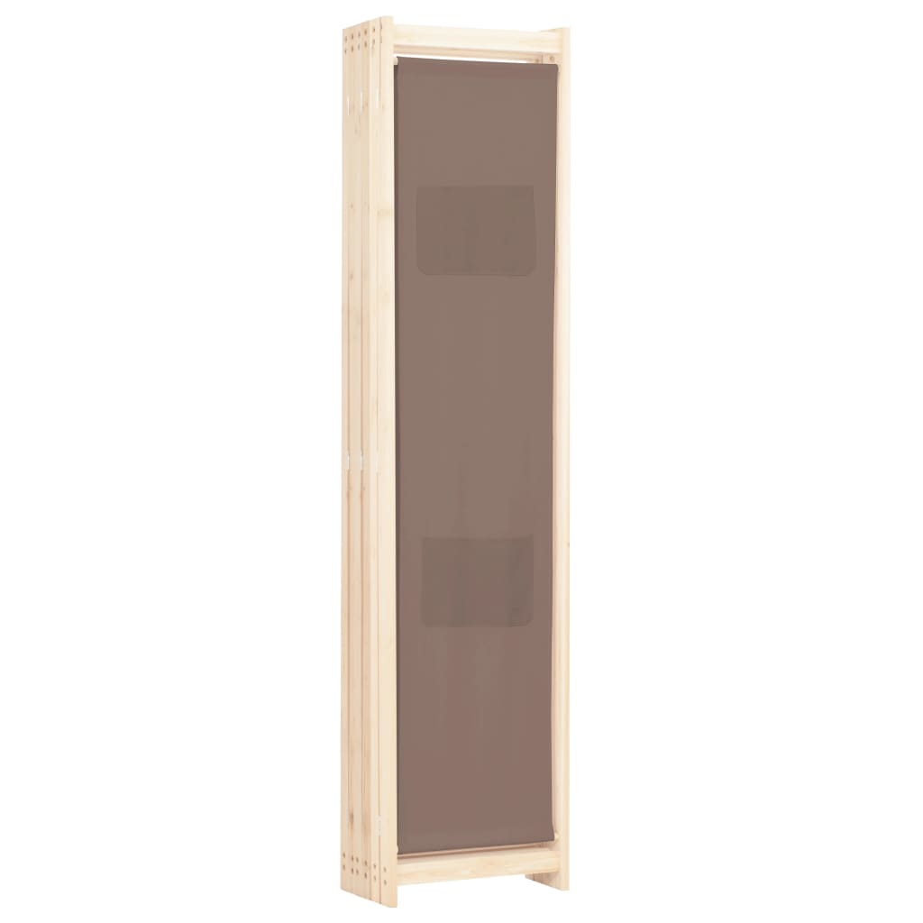 vidaXL Paravan cameră cu 6 panouri, maro, 240x170x4cm, material textil vidaXL Paravan cameră cu 6 panouri, maro, 240x170x4cm, material textil