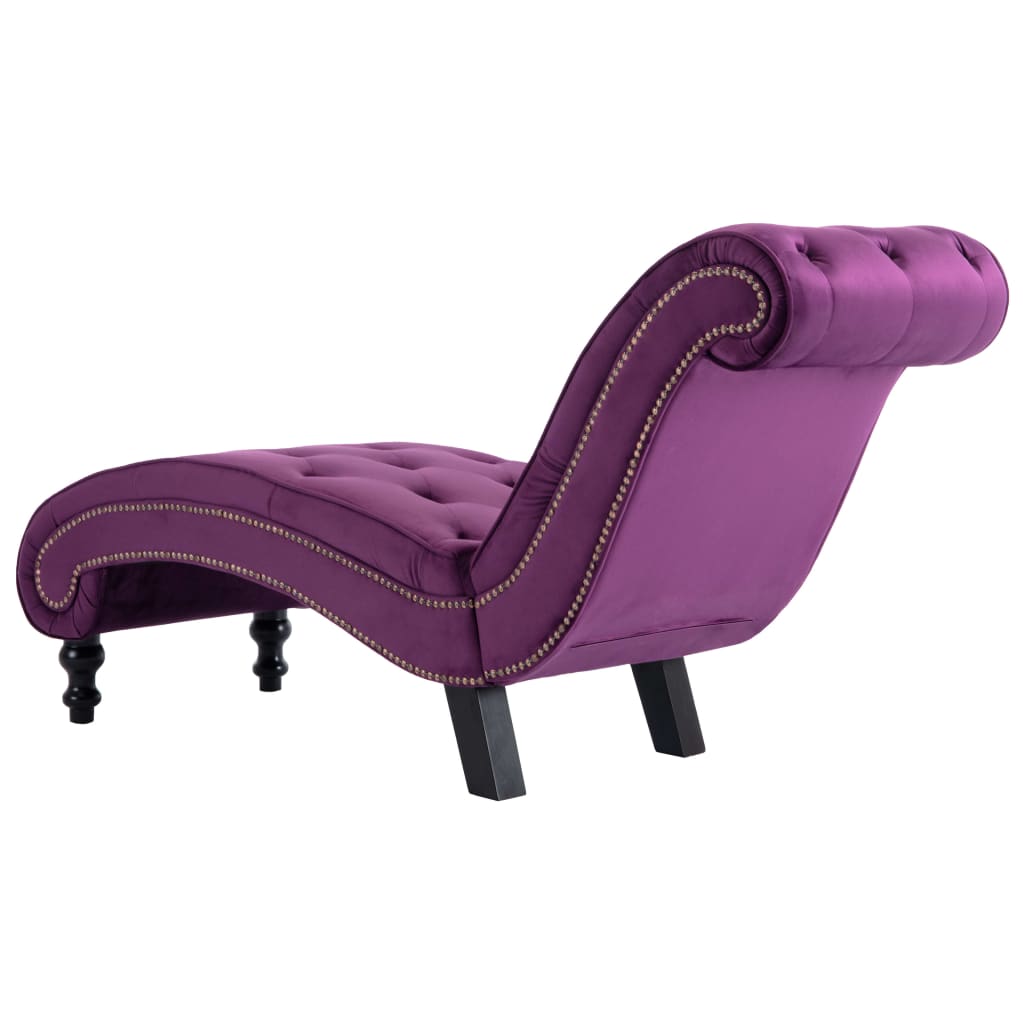 vidaXL Șezlong, violet, catifea vidaXL Șezlong, violet, catifea