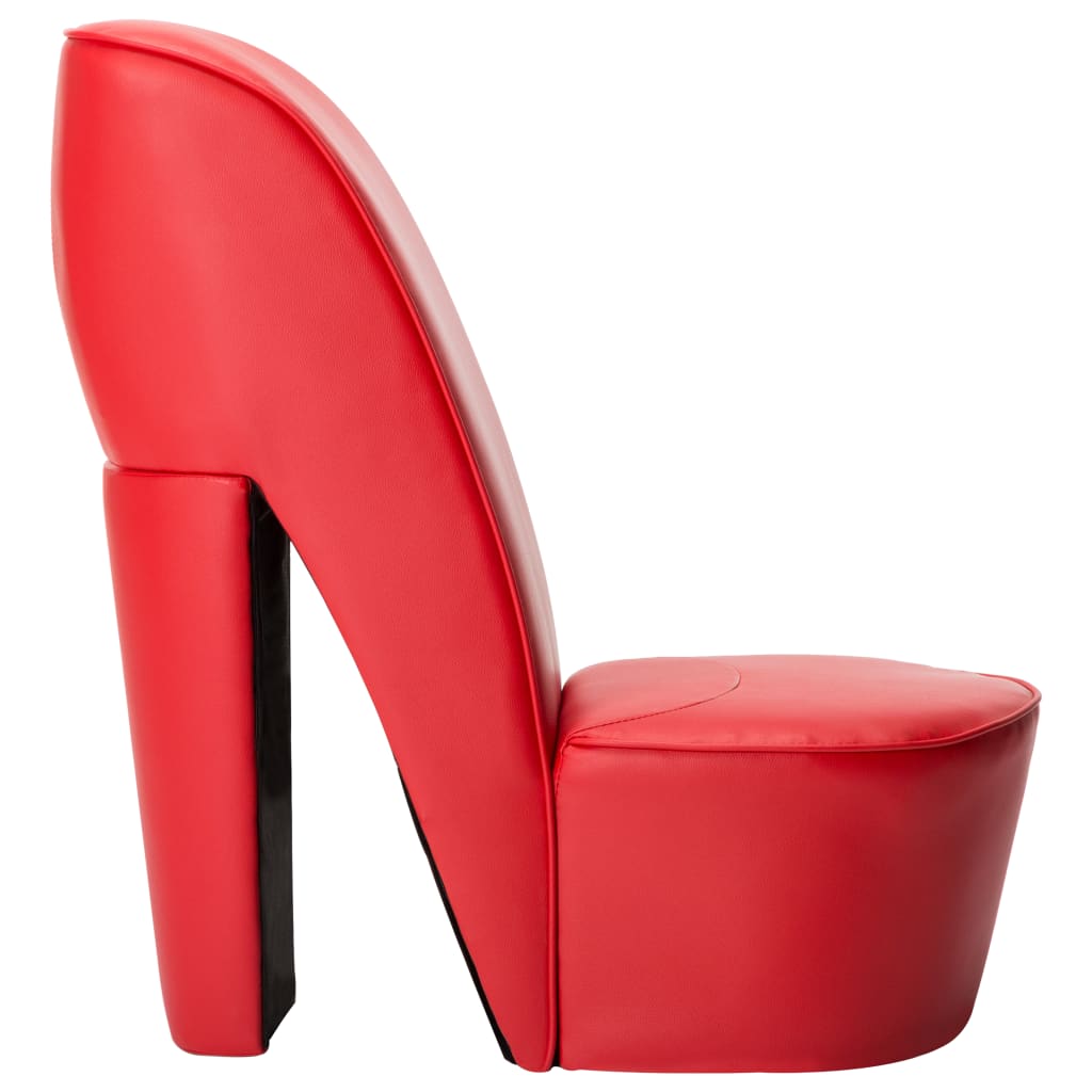 vidaXL Scaun, design toc înalt, roșu, piele ecologică