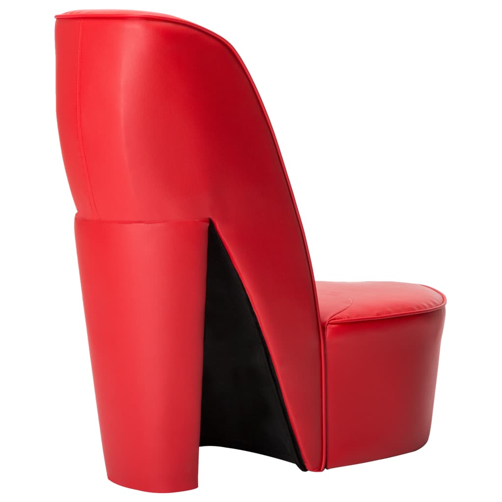 vidaXL Scaun, design toc înalt, roșu, piele ecologică