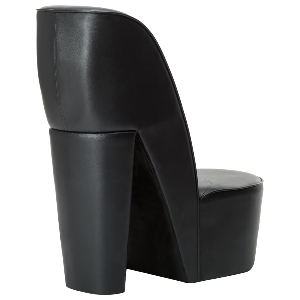 vidaXL Scaun, design toc înalt, negru, piele ecologică