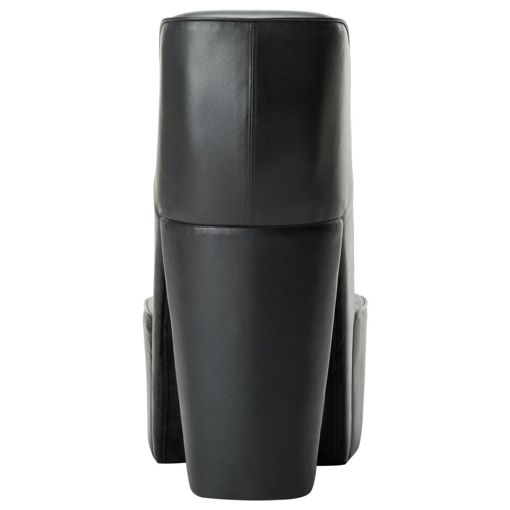 vidaXL Scaun, design toc înalt, negru, piele ecologică