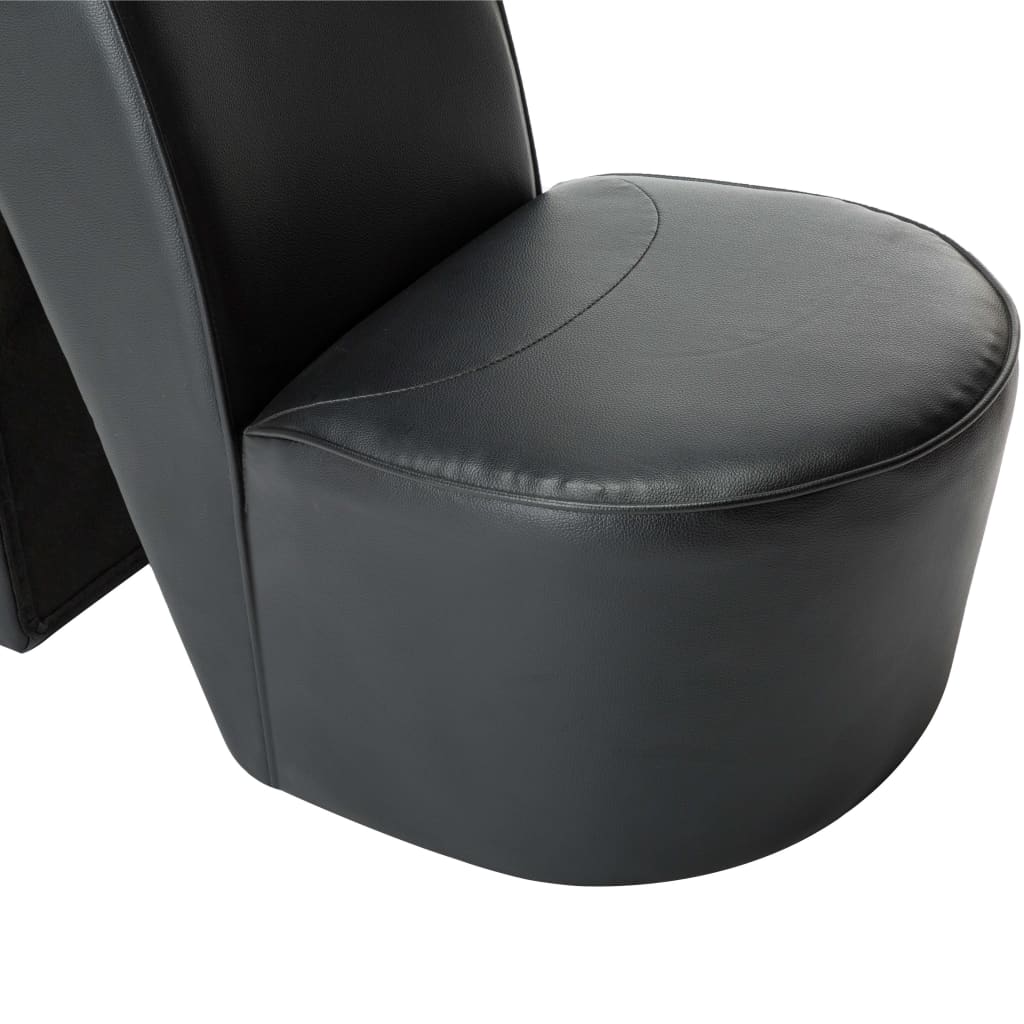 vidaXL Scaun, design toc înalt, negru, piele ecologică
