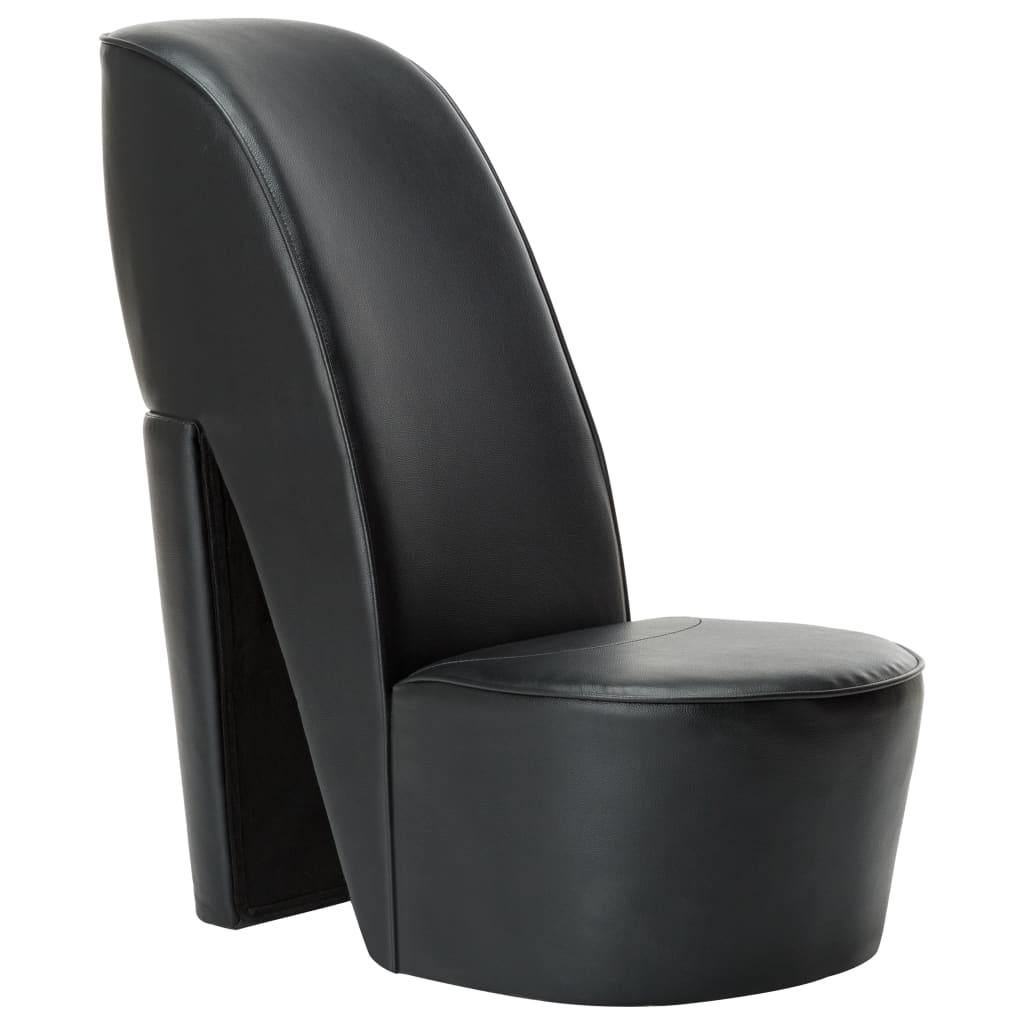 vidaXL Scaun, design toc înalt, negru, piele ecologică