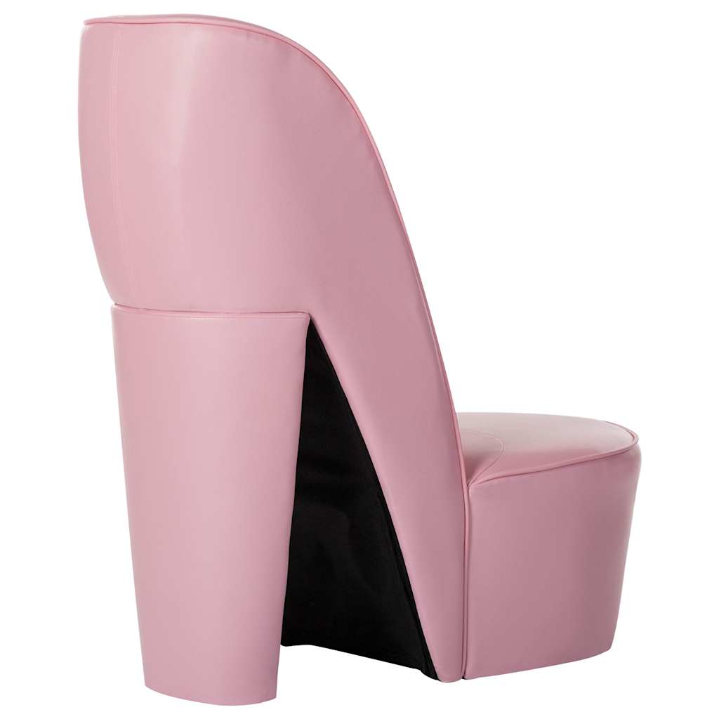 vidaXL Scaun, design toc înalt, roz, piele ecologică
