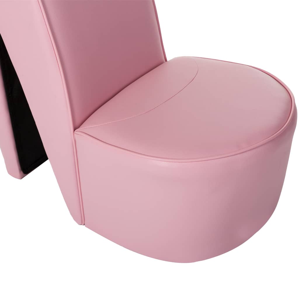 vidaXL Scaun, design toc înalt, roz, piele ecologică