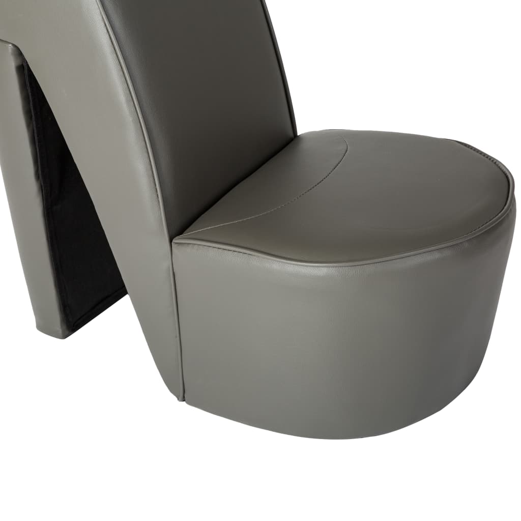 vidaXL Scaun, design toc înalt, gri, piele artificială