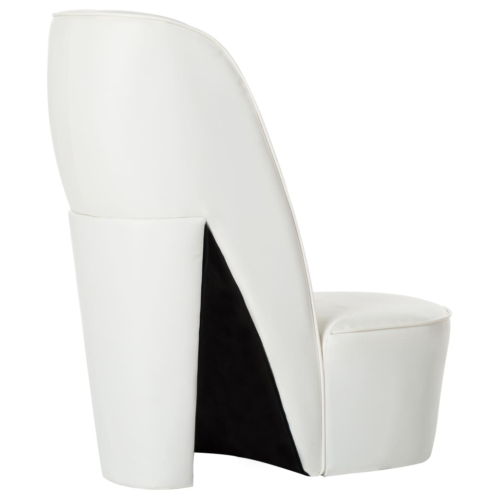 vidaXL Scaun, design toc înalt, alb, piele ecologică