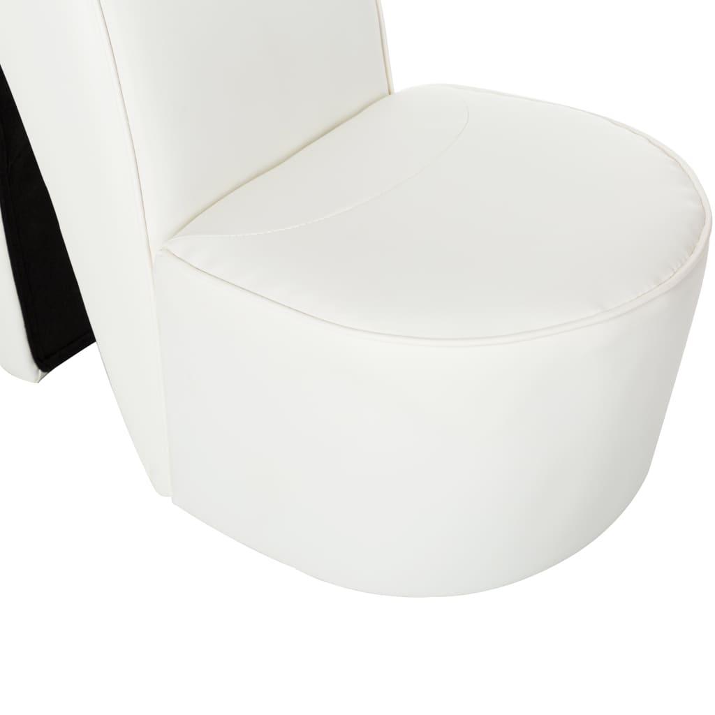 vidaXL Scaun, design toc înalt, alb, piele ecologică