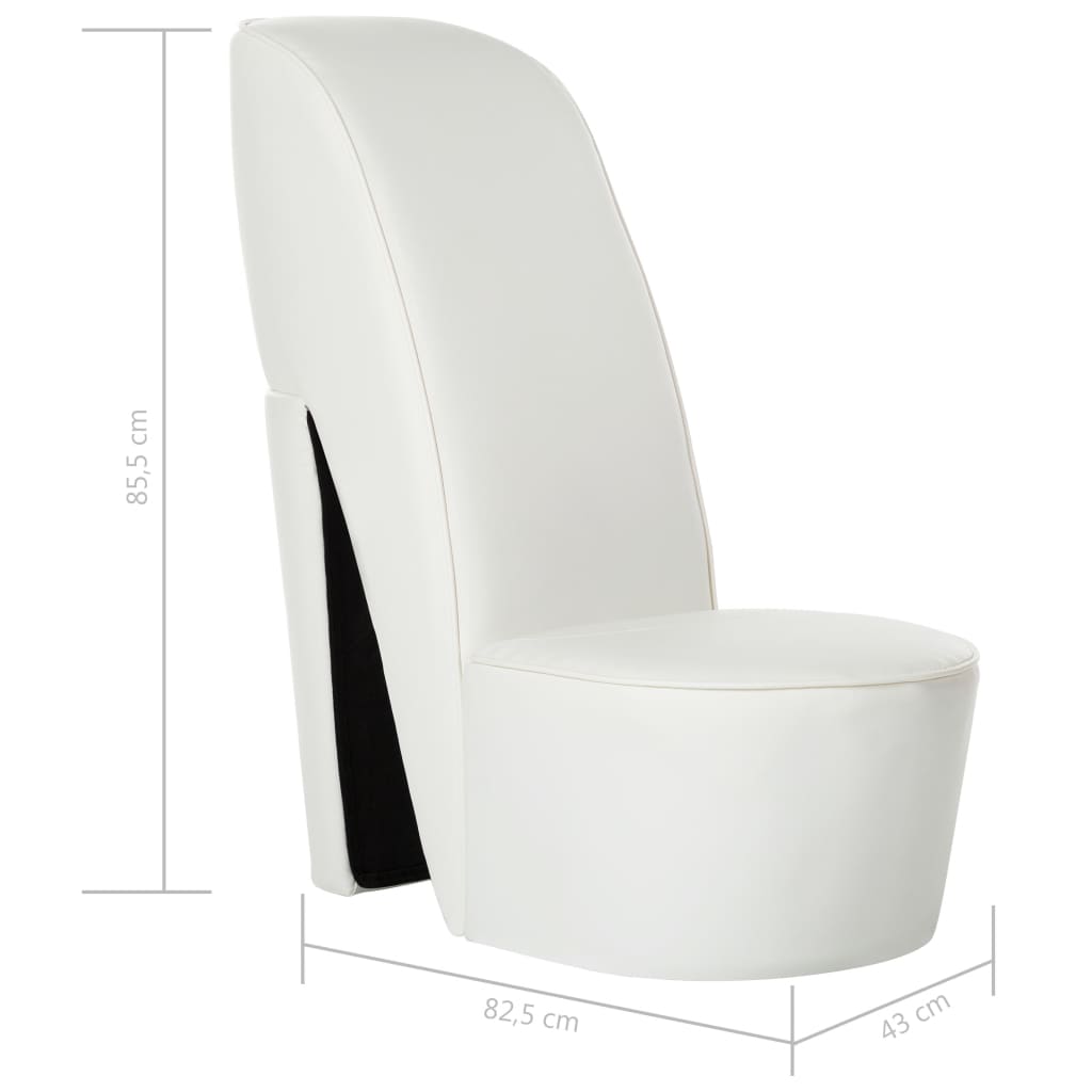 vidaXL Scaun, design toc înalt, alb, piele ecologică
