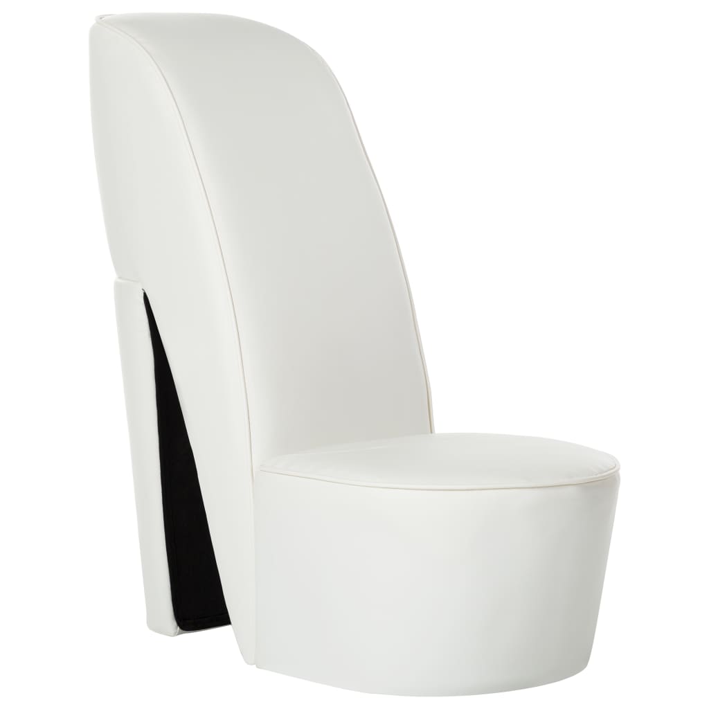 vidaXL Scaun, design toc înalt, alb, piele ecologică