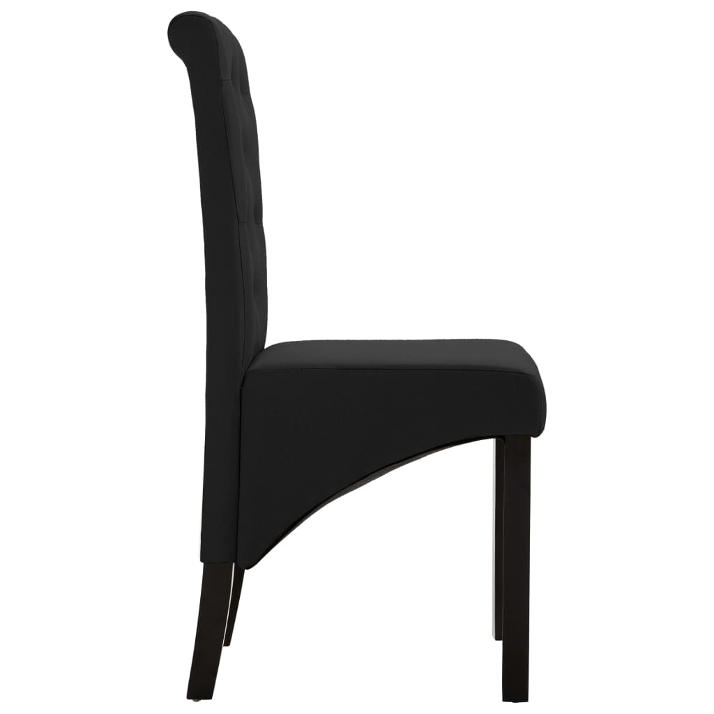 vidaXL Scaune de bucătărie, 2 buc. negru, textil vidaXL Scaune de bucătărie, 2 buc. negru, textil