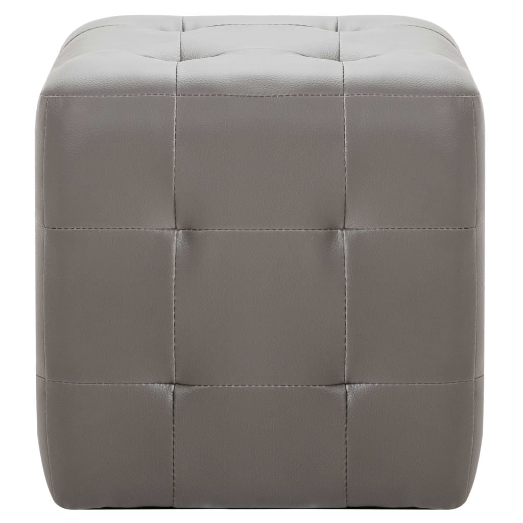 vidaXL Noptiere, 2 buc., gri, 30x30x30 cm, piele ecologică vidaXL Noptiere, 2 buc., gri, 30x30x30 cm, piele ecologică