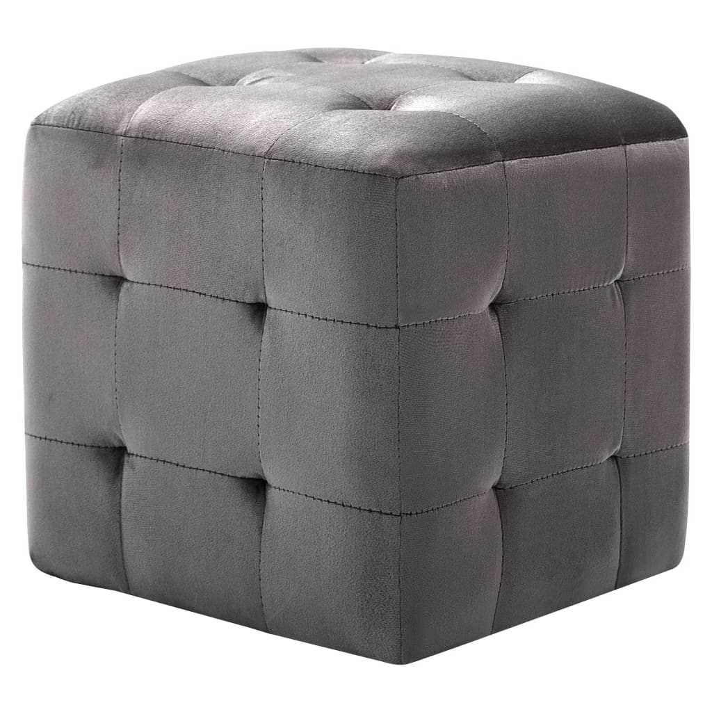 vidaXL Noptiere, 2 buc., gri, 30 x 30 x 30 cm, țesătură din catifea vidaXL Noptiere, 2 buc., gri, 30 x 30 x 30 cm, țesătură din catifea