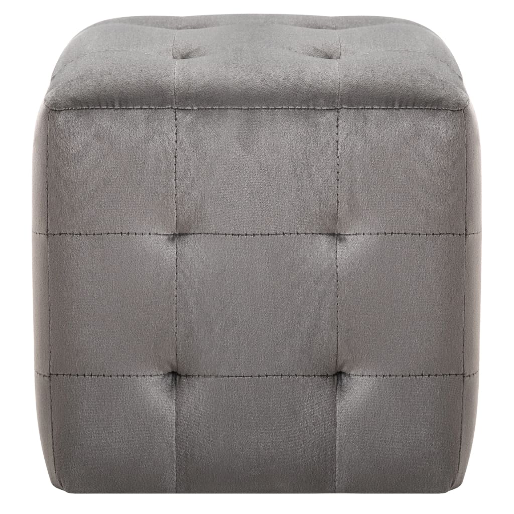 vidaXL Noptiere, 2 buc., gri, 30 x 30 x 30 cm, țesătură din catifea vidaXL Noptiere, 2 buc., gri, 30 x 30 x 30 cm, țesătură din catifea