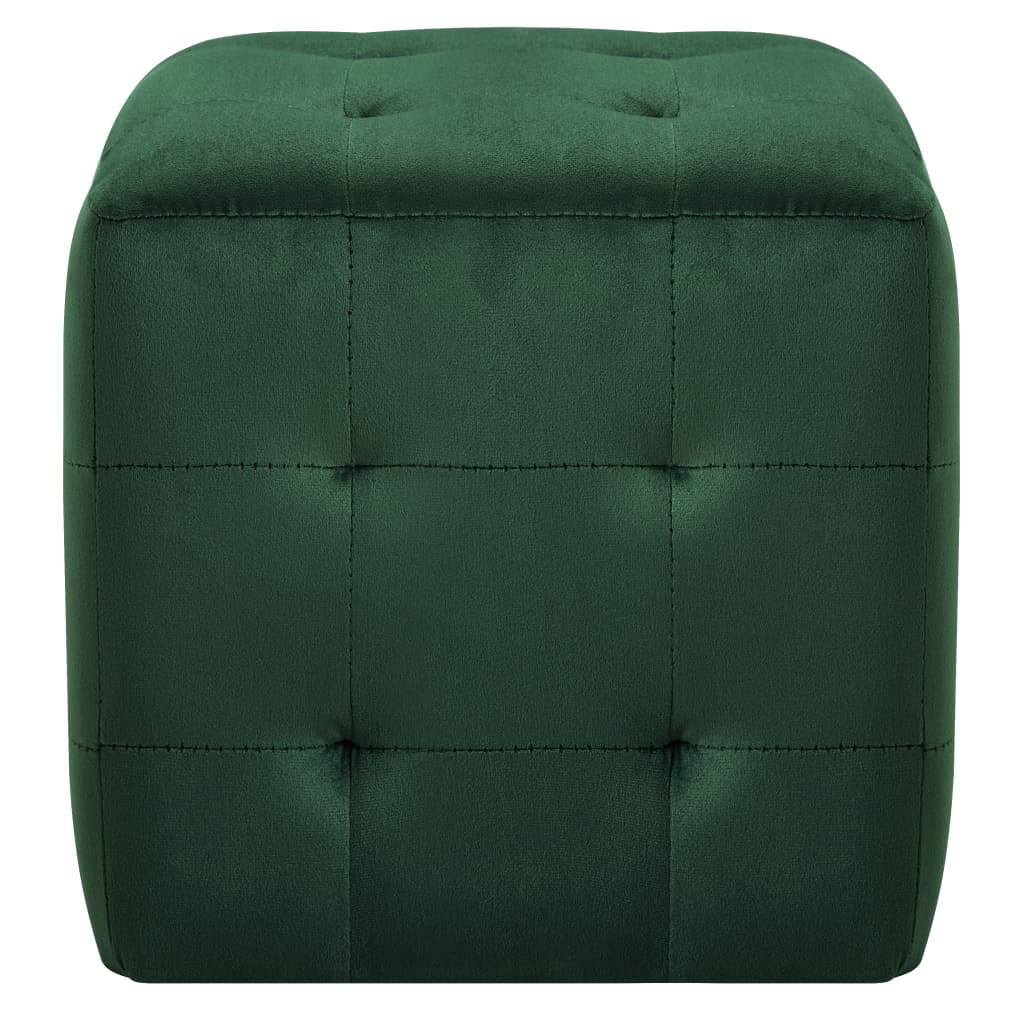 vidaXL Noptiere, 2 buc., verde, 30 x 30 x 30 cm, țesătură catifea